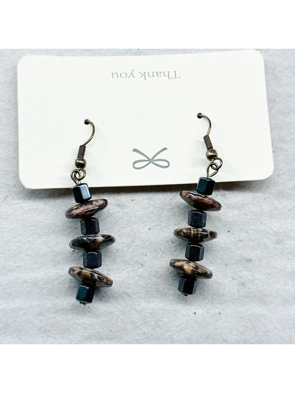4646gc. Leopard skin Jasper Handmade Earrings